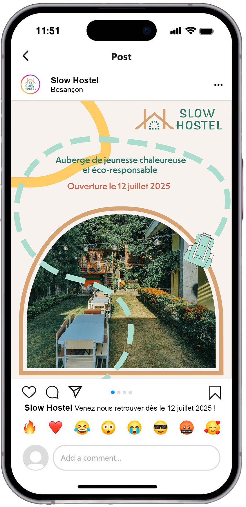 Post Insta Slow Hostel sans fond